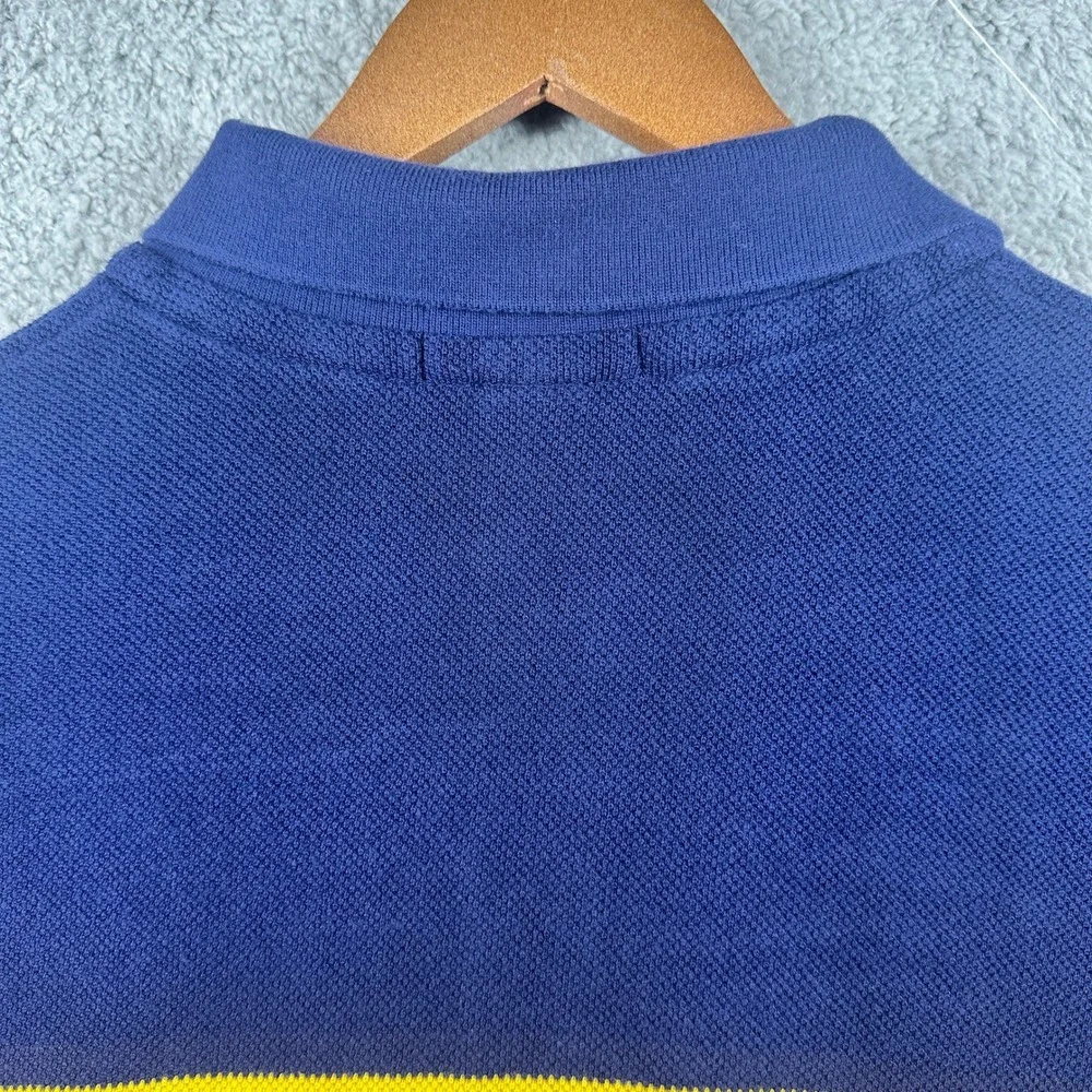 Polo Ralph Lauren‎ Mens 2XLT Tall Navy Blue Red Colorblock Pique Polo Shirt